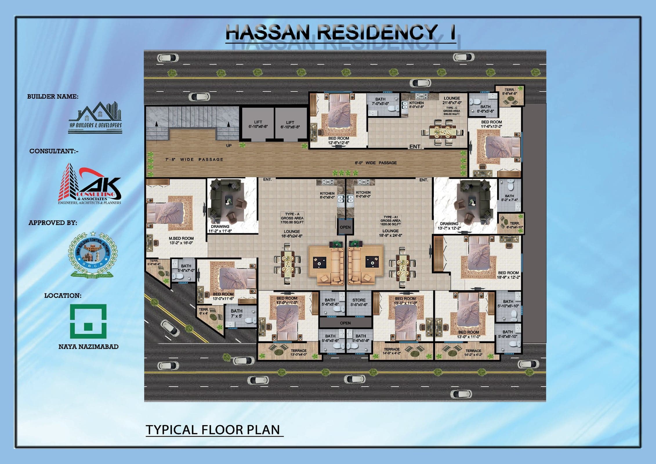 Hasan Residency 1 floor plan 3